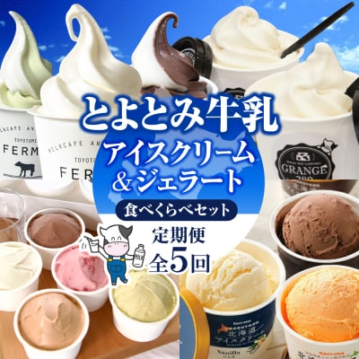 【5か月定期便】とよとみアイスクリーム ジェラート 食べくらべセット