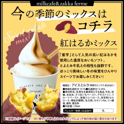 とよとみ牛乳ソフトクリーム【ミルク/ショコラミックス/季節のミックス 各120ml 計8個】