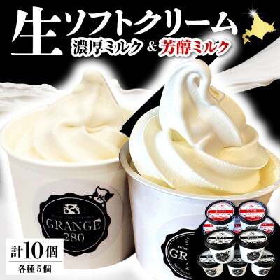 生ソフトクリーム【濃厚ミルク/芳醇ミルク】 計10個