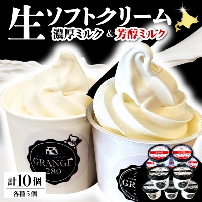 生ソフトクリーム【濃厚ミルク/芳醇ミルク】 計10個