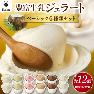 E.den(エデン) 豊富牛乳ジェラート ベーシック 12個セット