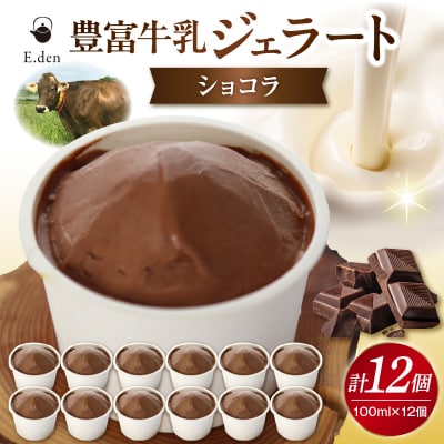 E.den(エデン) 豊富牛乳ジェラート ショコラ 100ml×12個