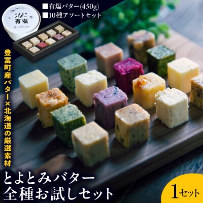 とよとみバター全種お試しセット【有塩バター450g×1個、10種アソートセット】