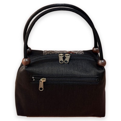 大島紬台形バッグ(泥龍郷柄 赤 3.5玉)