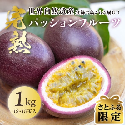 【さとふる限定】【奄美大島産】パッションフルーツ (1kg / 12～15玉入) ご家庭用