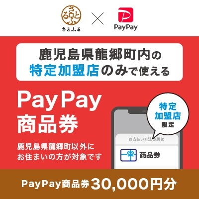鹿児島県龍郷町　PayPay商品券(30,000円分)※地域内の一部の加盟店のみで利用可