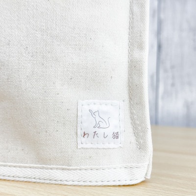 【猫目バッグ】わたし猫・帆布トートバッグ(小)/グリーン