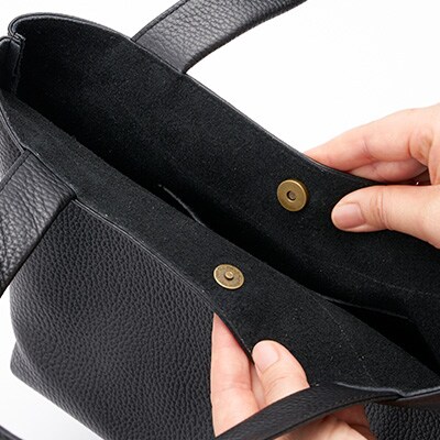 Coquette イタリアンレザー・日本製/ミニトートバッグ(ブラック)