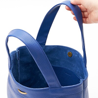 Coquette イタリアンレザー・日本製/ミニトートバッグ(ブルー)