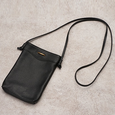 Coquette イタリアンレザー・日本製/ミニショルダーバッグ(ブラック)