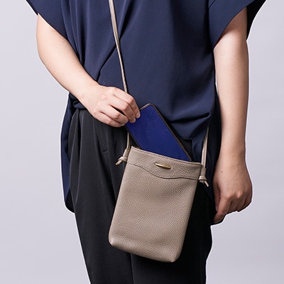 Coquette イタリアンレザー・日本製/ミニショルダーバッグ(トープ)