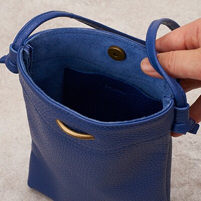 Coquette イタリアンレザー・日本製/ミニショルダーバッグ(ブルー)