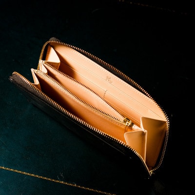 【ココマイスター】COCOMEISTER ブライドル グランドウォレット(ダークネイビー)