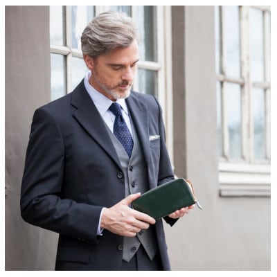 【ココマイスター】COCOMEISTER ブライドル グランドウォレット(モスグリーン)