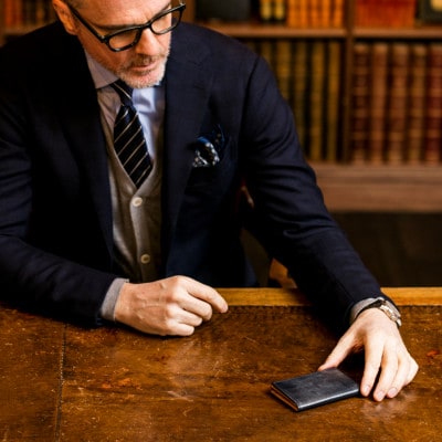 【ココマイスター】COCOMEISTER ブライドル 名刺入れ(ダークネイビー)