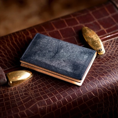 【ココマイスター】COCOMEISTER ブライドル 名刺入れ(ダークネイビー)