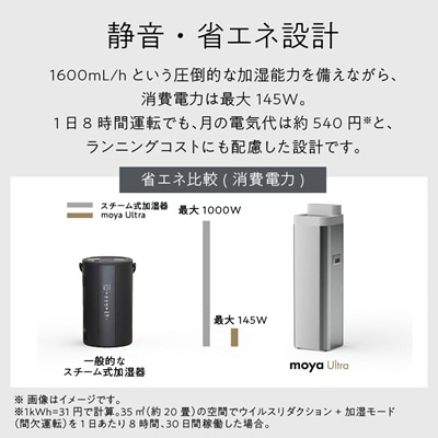 moya Ultra ULTRA1JPSLV タワー加湿器(日本製) 静音
