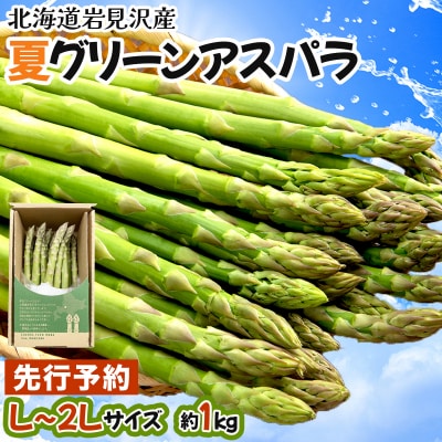 【先行受付/令和8年産】北海道岩見沢産　夏グリーンアスパラ　L～2Lサイズ 1kg