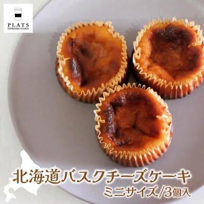 【岩見沢市のカフェが手がけた逸品】北海道バスクチーズケーキ　ミニサイズ(3個入)
