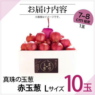 真珠の玉葱 赤玉葱Lサイズ10玉≪海のミネラルで育てた特別栽培玉葱≫ a134-007
