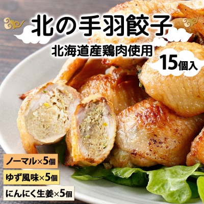 北海道産鶏肉を使った手羽先餃子15個セット(5個×3袋)≪配送地域限定≫
