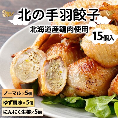 北海道産鶏肉を使った手羽先餃子15個セット(5個×3袋)≪配送地域限定≫