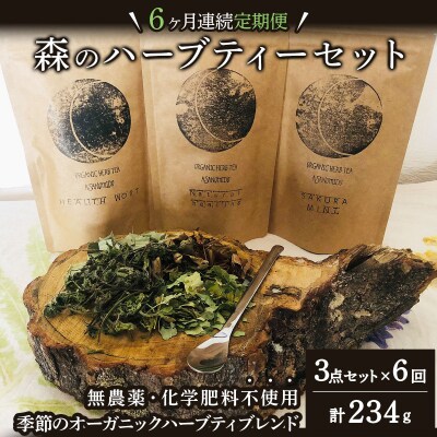 【定期便】森のハーブティーセット(3点合計39g) ≪1ヶ月に1回のお届け　計6回定期便≫