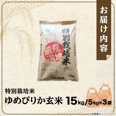【玄米】《令和7年産》お米 ゆめぴりか玄米 15kg 米 北海道 岩見沢市 ファーム坂口の特別栽培米