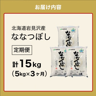 令和7年産「15年連続最高評価特A獲得」岩見沢米「ななつぼし」【15kg】【定期便】