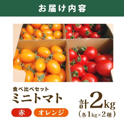 【先行販売】【ファーム雫】食べ比べセット　ミニトマト赤&オレンジ計2kg【a127-005】