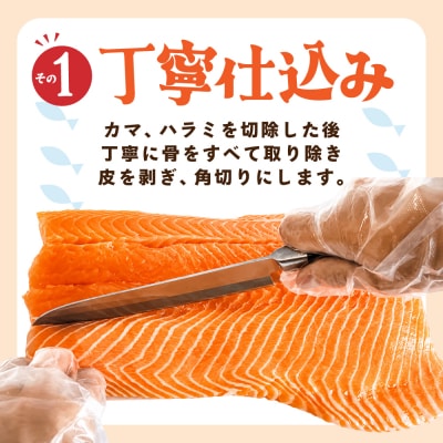 角切りサーモンの漬け 600g【a163-048】