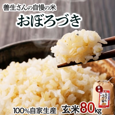 <令和8年産>善生さんの自慢の米 玄米おぼろづき 80kg【a104-094】