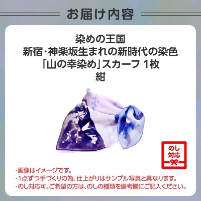 染めの王国新宿 新時代の染色 「山の幸染め」スカーフ 紺_0049-003-S05-2