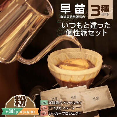 【早苗】焙煎珈琲豆(いつもと違った個性派セット　3種×各100g)粉_0020-003-S05-2
