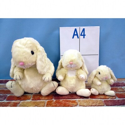 縫いぐるみ動物 ロップイヤー うさぎ Lサイズ(アイボリー)_0045-003-S05-1