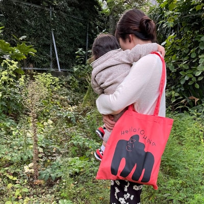 動物デザインのトートバッグ(コーラル)_0132-002-S07-2