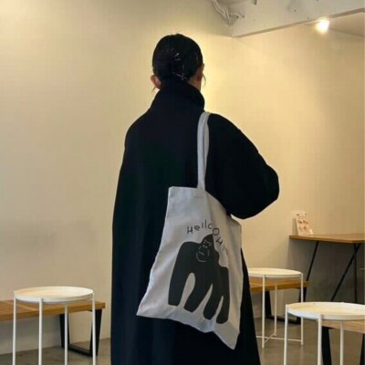 動物デザインのトートバッグ(ライトグレー)_0132-002-S07-3