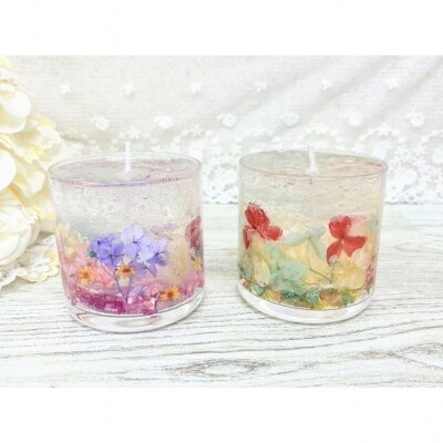 新宿フラワークラフト体験工房 クラック水晶とあじさいのキャンドル作り_0146-004-S07