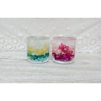 新宿フラワークラフト体験工房 クラック水晶とあじさいのキャンドル作り_0146-004-S07