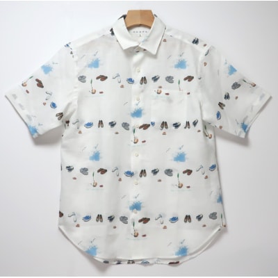 CLOFT 半袖シャツ”たまにはぼっーとしようよ!”(ホワイト) XL_0139-028-S07-3