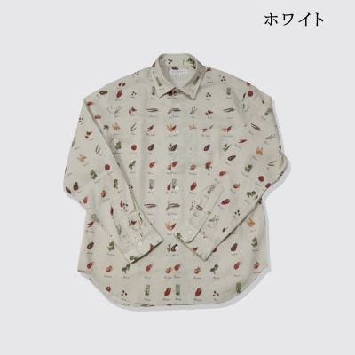 CLOFT 長袖シャツ”イタリアン食材” 綿麻ツイル(オフ)M_0139-012-S07-1