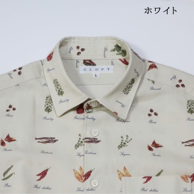 CLOFT 長袖シャツ”イタリアン食材” 綿麻ツイル(オフ)M_0139-012-S07-1