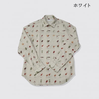 CLOFT 長袖シャツ”イタリアン食材” 綿麻ツイル(オフ)L_0139-012-S07-2