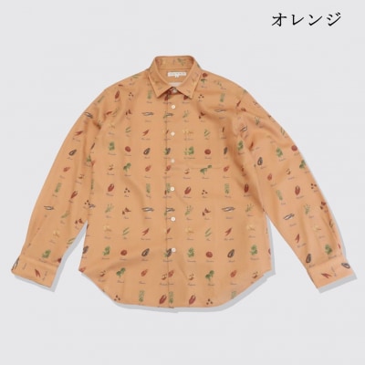 CLOFT 長袖シャツ”イタリアン食材” 綿麻ツイル(オレンジ)M_0139-012-S07-3