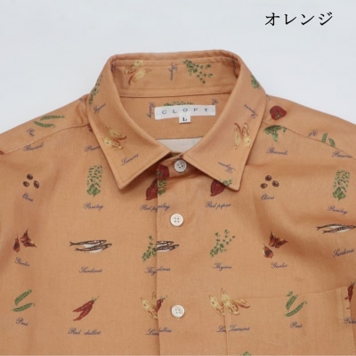 CLOFT 長袖シャツ”イタリアン食材” 綿麻ツイル(オレンジ)M_0139-012-S07-3