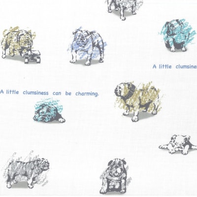 CLOFT 半袖シャツ”ブルドック柄”犬柄(ホワイト×チャコール)XL_0139-024-S07-3