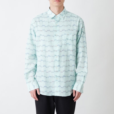 CLOFT 綿100%長袖オリジナルプリントシャツ”自転車柄” L_0139-016-S07-2