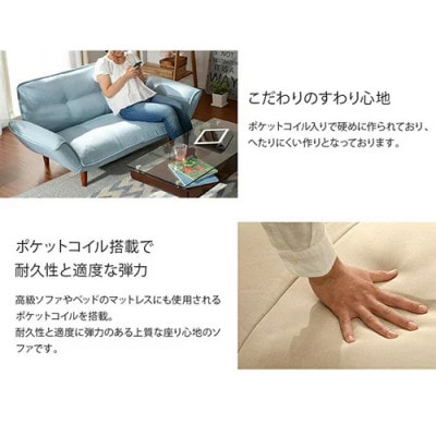 和楽カウチソファ2P　A01タスクネイビー 日本製