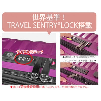 TOMAXライトキャリー　スーツケース　小型パープル　3.1kg