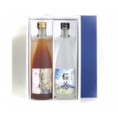 あみの梅酒・そば焼酎 華梅・桜蕎 各1本・計2本セット(42-03)